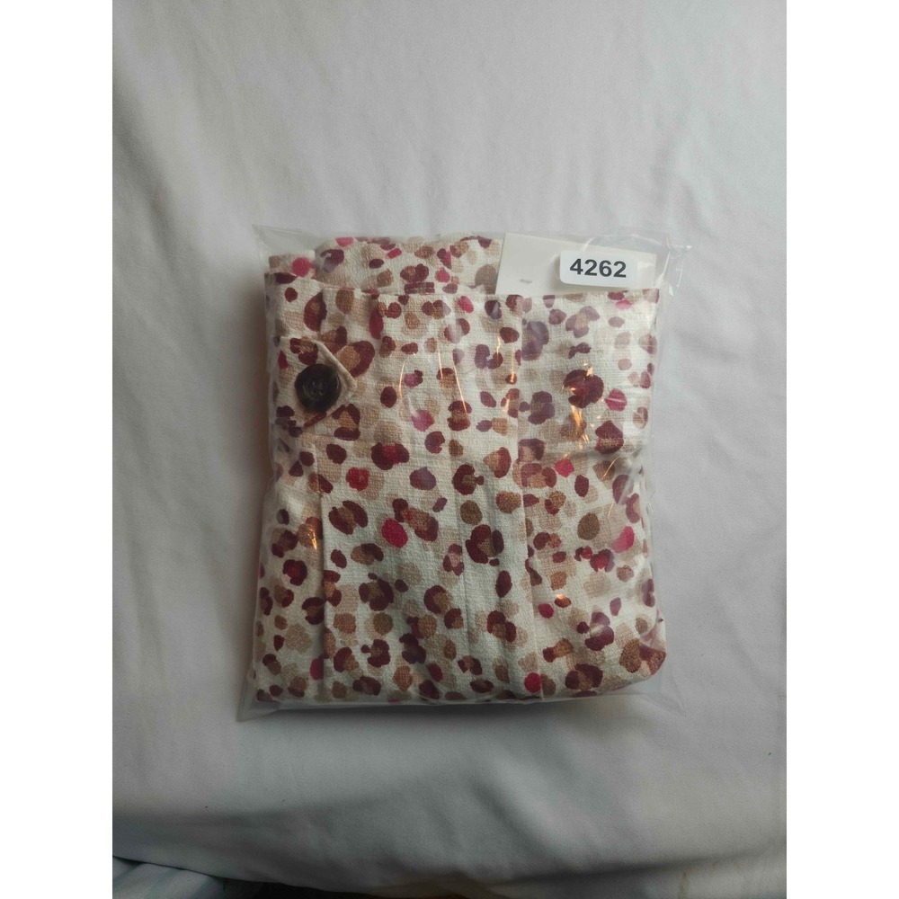 Ann Taylor Red Pink Animal Print High Waist Pleated Shorts Size 12 New - Picture 7 of 7